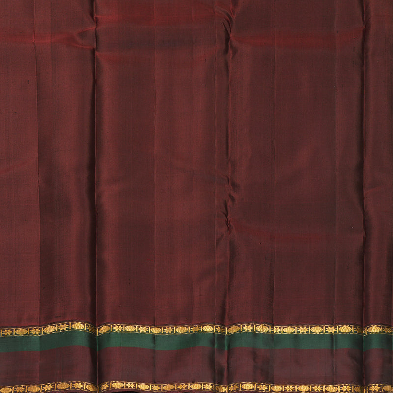 Hayagrivas Handloom Lime Green Kanjivaram Silk Saree with Dark Maroon &amp; Bottle Green Border KBF814H4-2