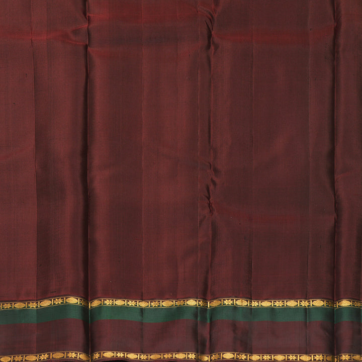 Hayagrivas Handloom Lime Green Kanjivaram Silk Saree with Dark Maroon &amp; Bottle Green Border KBF814H4-2