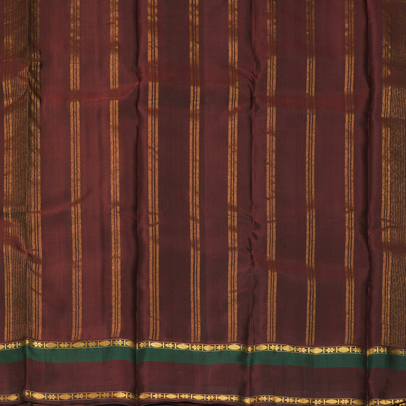 Hayagrivas Handloom Lime Green Kanjivaram Silk Saree with Dark Maroon &amp; Bottle Green Border KBF814H4-2