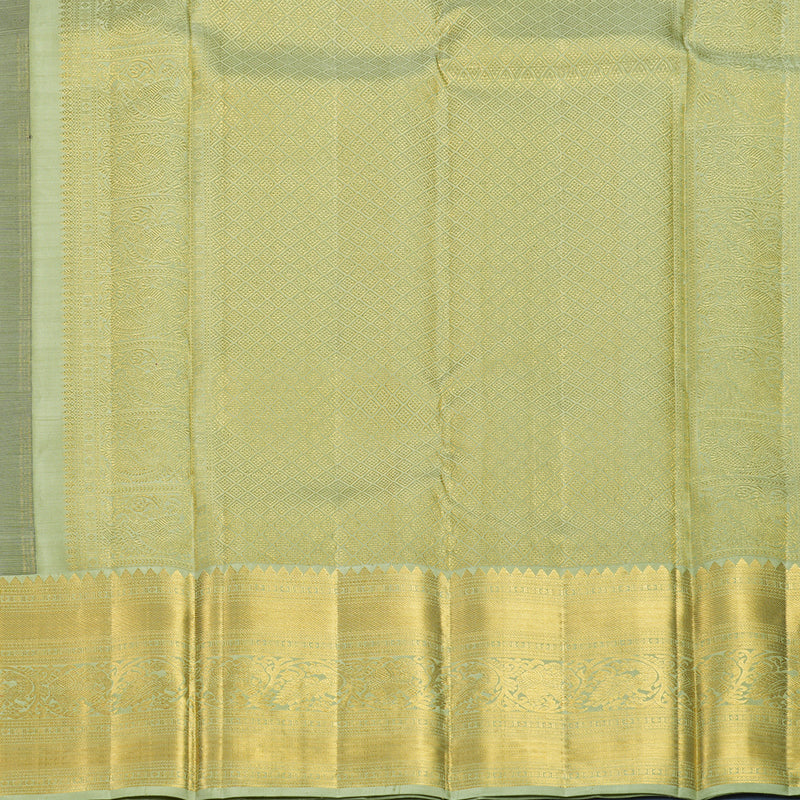 Hayagrivas Handloom Midnight Blue Kanjivaram Silk Saree with Pista Green Border KBF815H1-1