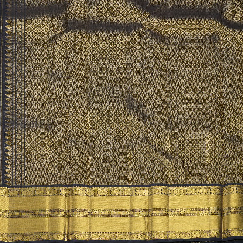 Hayagrivas Handloom Neon Green Kanjivaram Silk Saree with Deep Snuff Border KBF815H2-1