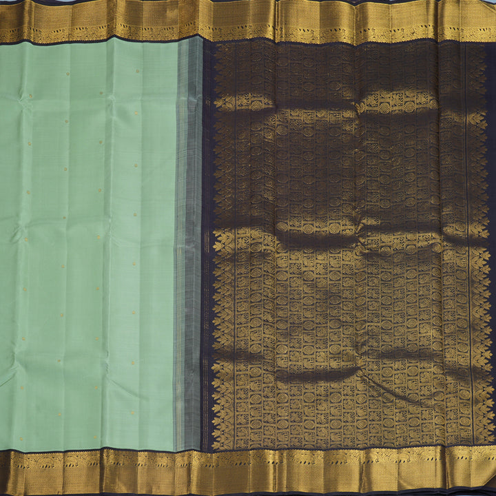 Hayagrivas Handloom Pista Green Kanjivaram Silk Saree with Nagapazham Border KBF815H2-2