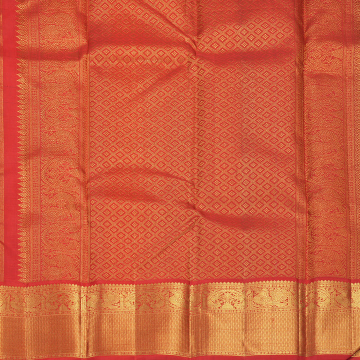 Hayagrivas Handloom Brinjal Purple Kanjivaram Silk Saree with Red Border KBF815H3-1