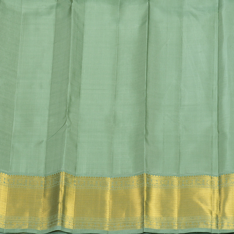 Hayagrivas Handloom Mild Pista Green Kanjivaram Silk Saree with Elaichi Green Border KBF815H3-2