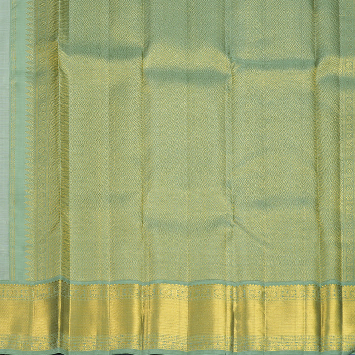 Hayagrivas Handloom Mild Pista Green Kanjivaram Silk Saree with Elaichi Green Border KBF815H3-2