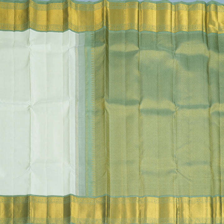 Hayagrivas Handloom Mild Pista Green Kanjivaram Silk Saree with Elaichi Green Border KBF815H3-2