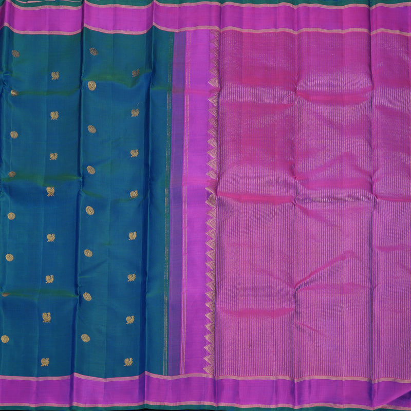 Hayagrivas Handloom Mayilkazhuthu Kanjivaram Silk Saree with Purple Border KBF816H1-1