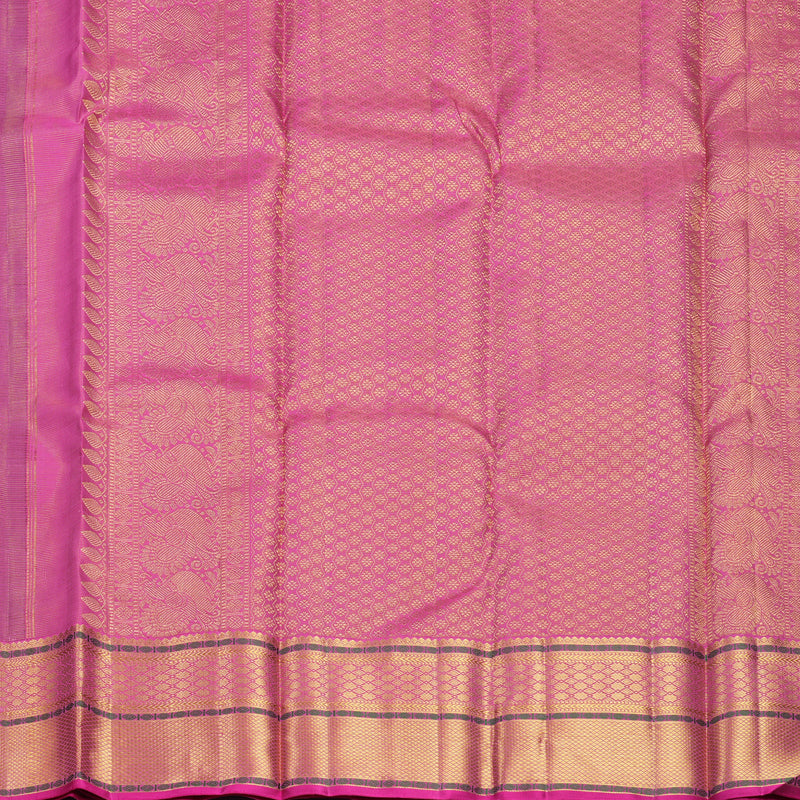 Hayagrivas Handloom Purple Kanjivaram Silk Saree with Pink Border KBF816H4-1
