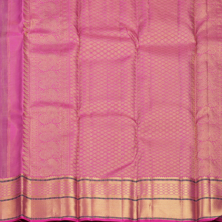 Hayagrivas Handloom Purple Kanjivaram Silk Saree with Pink Border KBF816H4-1
