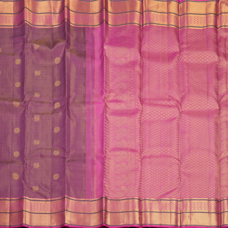 Hayagrivas Handloom Purple Kanjivaram Silk Saree with Pink Border KBF816H4-1