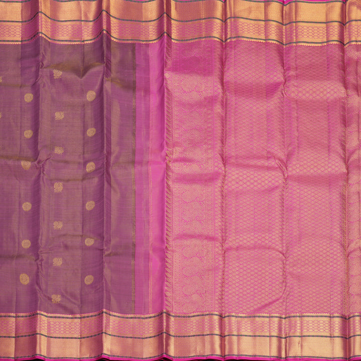 Hayagrivas Handloom Purple Kanjivaram Silk Saree with Pink Border KBF816H4-1