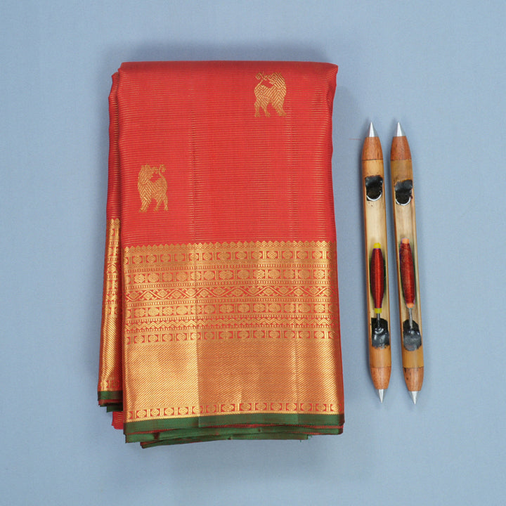 Hayagrivas Handloom Red Kanjivaram Silk Saree KBF816H4-3