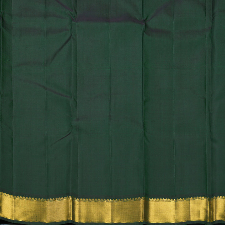 Hayagrivas Handloom Rust Orange Kanjivaram Silk Saree with Bottle Green Border KBF816H5-1