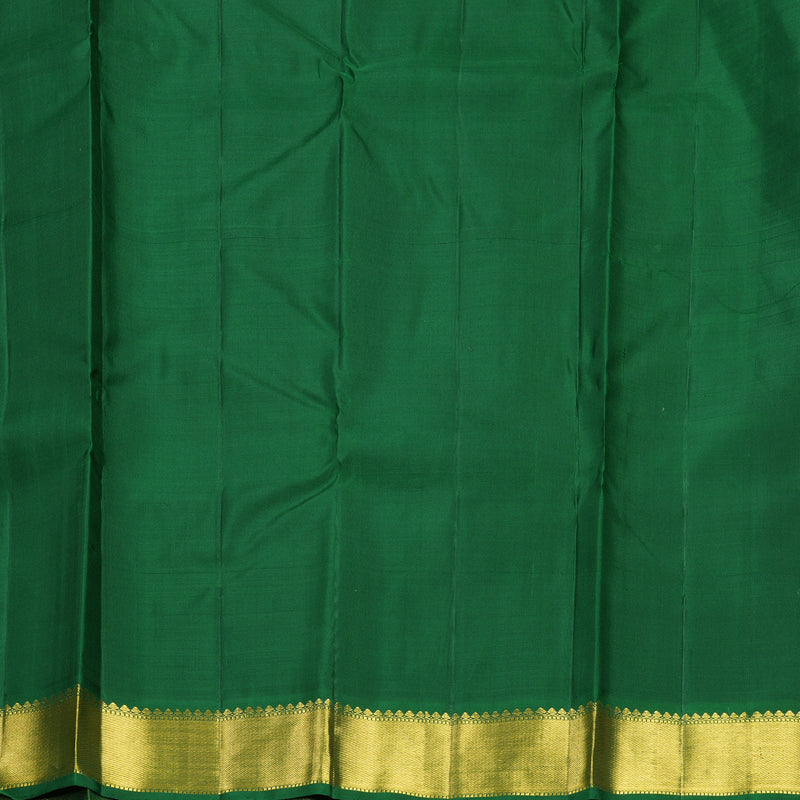 Hayagrivas Handloom MS Blue Kanjivaram Silk Saree with Dark Green Border KBF816H5-2
