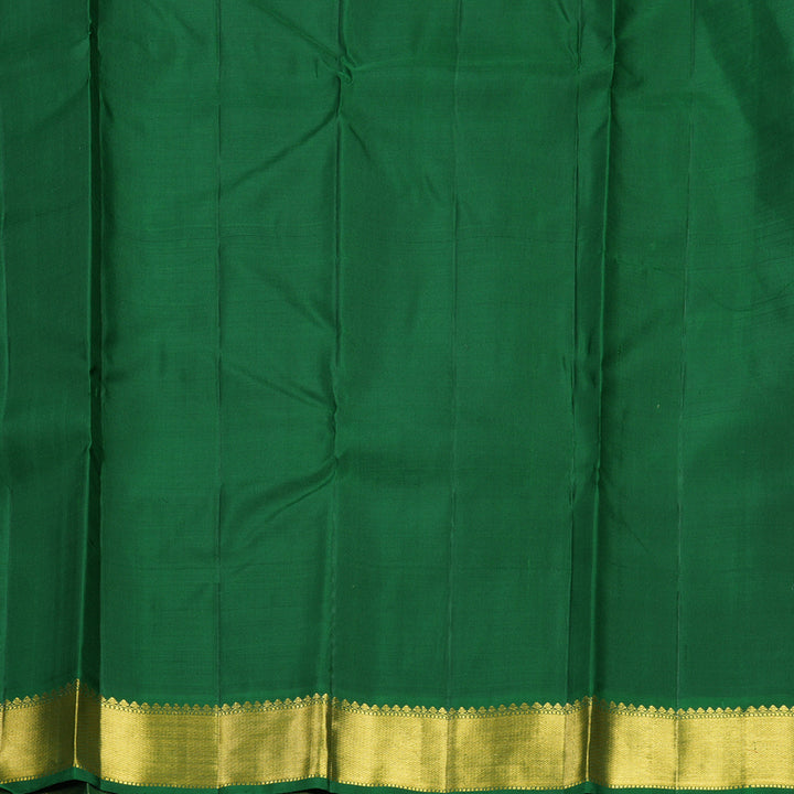 Hayagrivas Handloom MS Blue Kanjivaram Silk Saree with Dark Green Border KBF816H5-2