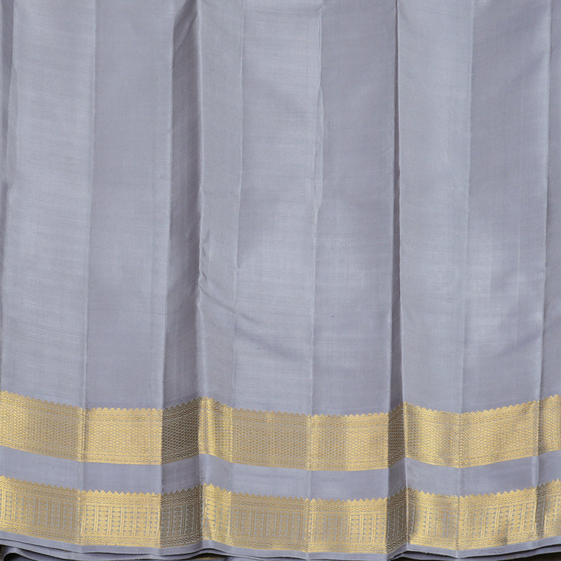 Hayagrivas Handloom Lavender-Pink Kanjivaram Silk Saree with Lilac-Grey Border KBF817H2-1