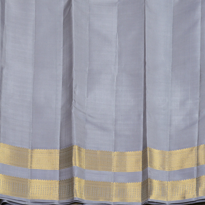 Hayagrivas Handloom Lavender-Pink Kanjivaram Silk Saree with Lilac-Grey Border KBF817H2-1