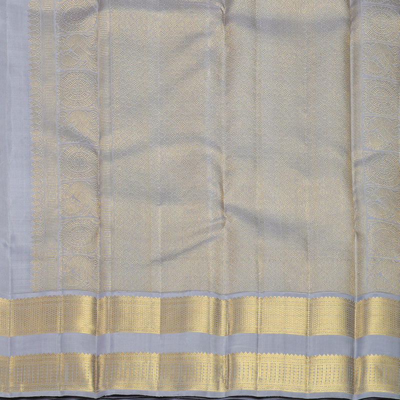 Hayagrivas Handloom Lavender-Pink Kanjivaram Silk Saree with Lilac-Grey Border KBF817H2-1