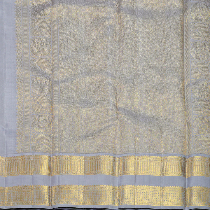 Hayagrivas Handloom Lavender-Pink Kanjivaram Silk Saree with Lilac-Grey Border KBF817H2-1