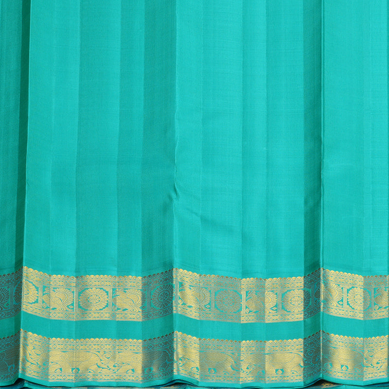 Hayagrivas Handloom Deep Wine Kanjivaram Silk Saree with Sky Blue Border KBF817H2-4