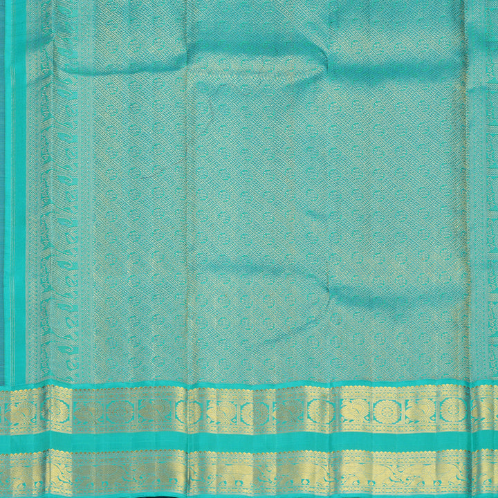 Hayagrivas Handloom Deep Wine Kanjivaram Silk Saree with Sky Blue Border KBF817H2-4