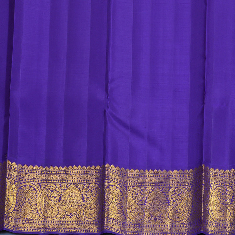 Hayagrivas Handloom Red Kanjivaram Silk Saree with Purple Border KBF817H2-6