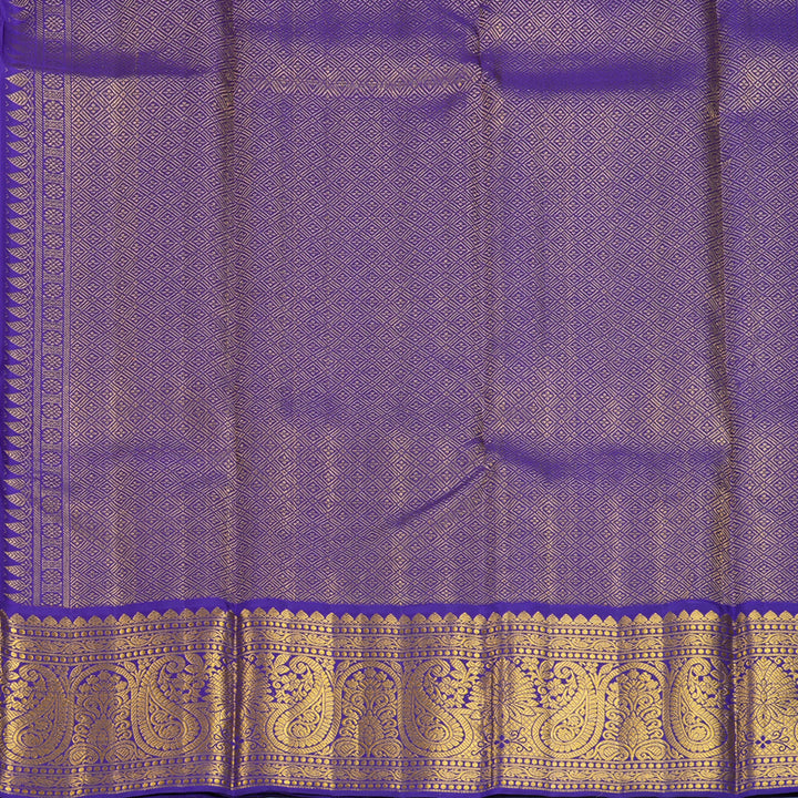Hayagrivas Handloom Red Kanjivaram Silk Saree with Purple Border KBF817H2-6