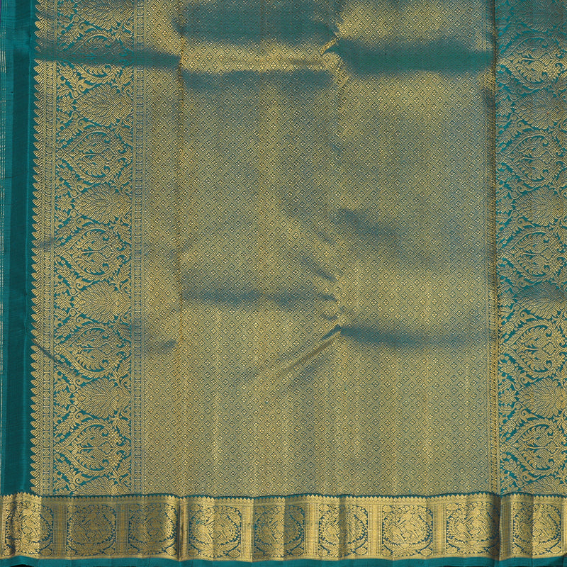 Hayagrivas Handloom Purple Kanjivaram Silk Saree with Peacock Green Border KBF817H4-1