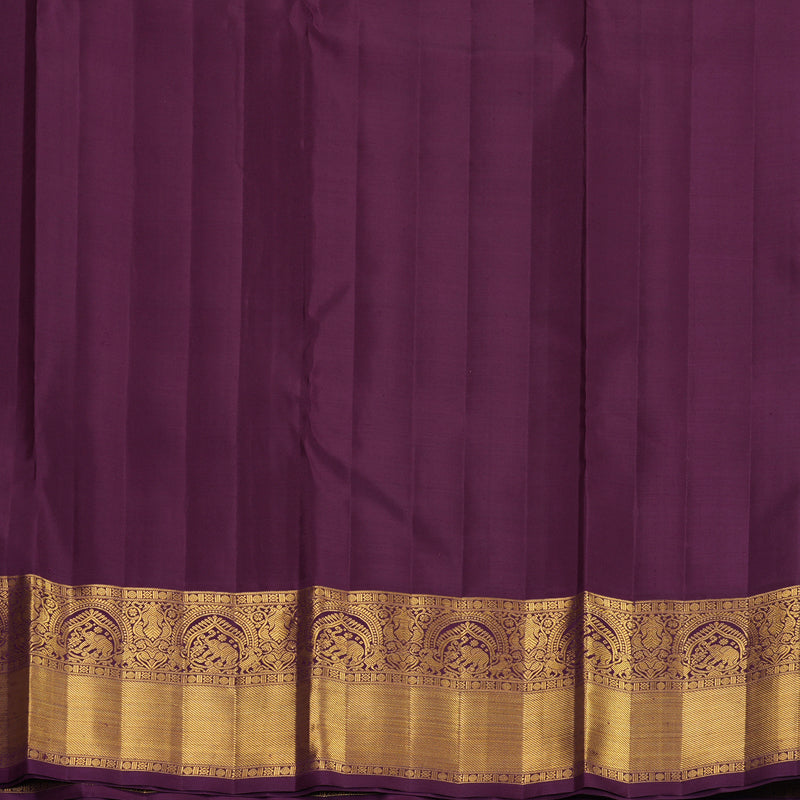 Hayagrivas Handloom Baby Pink Kanjivaram Silk Saree with Plum Purple Border KBF817H6-2