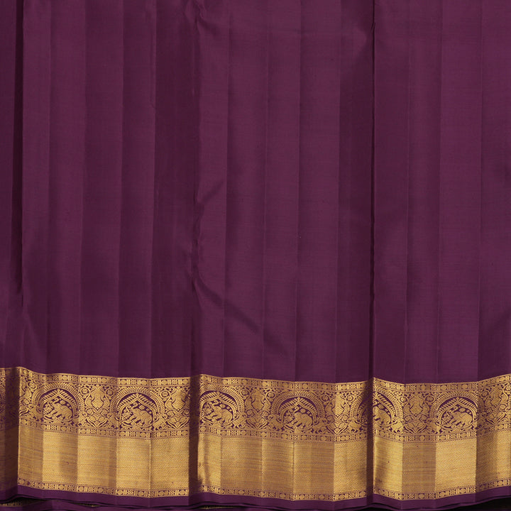 Hayagrivas Handloom Baby Pink Kanjivaram Silk Saree with Plum Purple Border KBF817H6-2