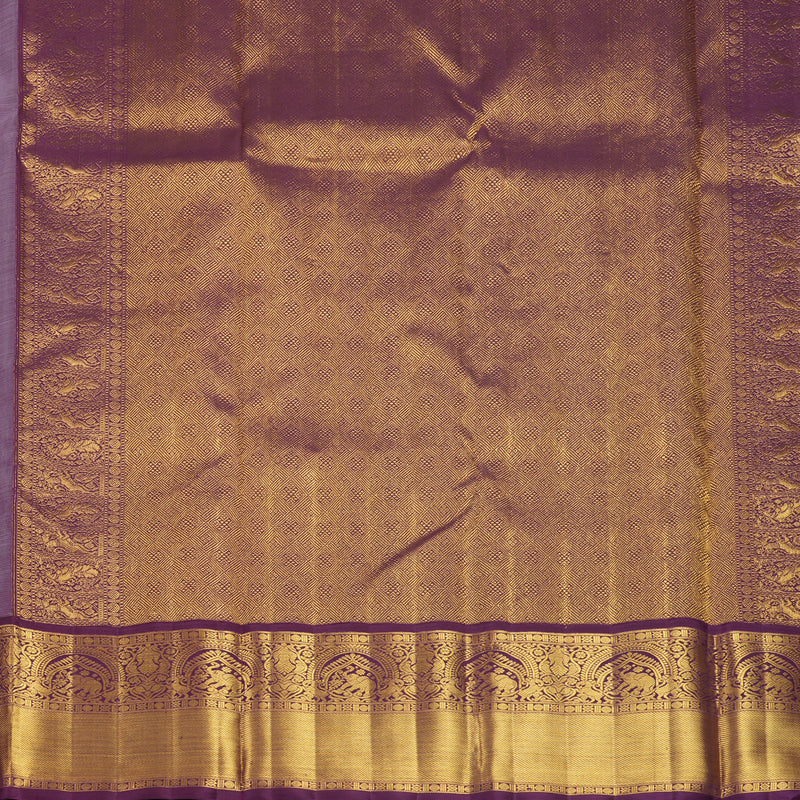 Hayagrivas Handloom Baby Pink Kanjivaram Silk Saree with Plum Purple Border KBF817H6-2