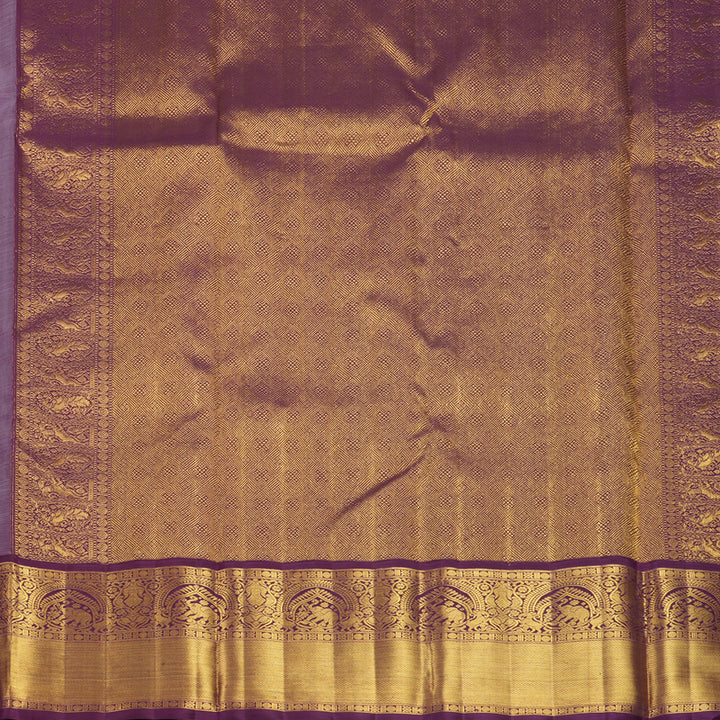 Hayagrivas Handloom Baby Pink Kanjivaram Silk Saree with Plum Purple Border KBF817H6-2