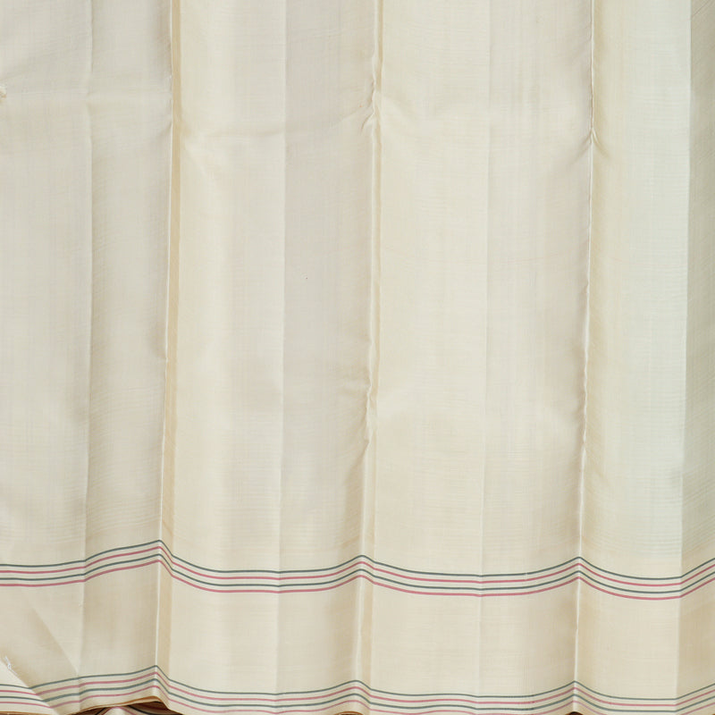 Hayagrivas Handloom Brown &amp; Black Checks Kanjivaram Silk Saree with Ivory Border KBF818H1-1