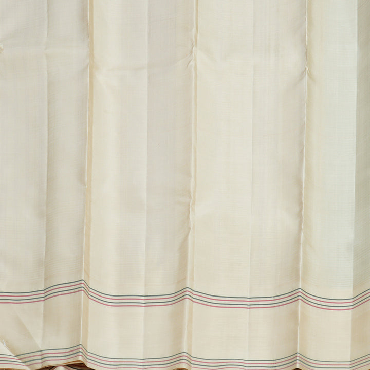 Hayagrivas Handloom Brown &amp; Black Checks Kanjivaram Silk Saree with Ivory Border KBF818H1-1