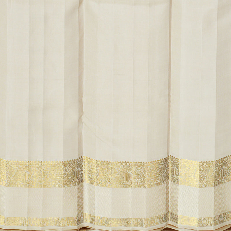 Hayagrivas Handloom Red Kanjivaram Silk Saree with Half-White Border KBF818H12-1