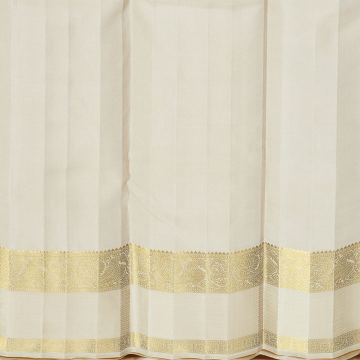 Hayagrivas Handloom Red Kanjivaram Silk Saree with Half-White Border KBF818H12-1