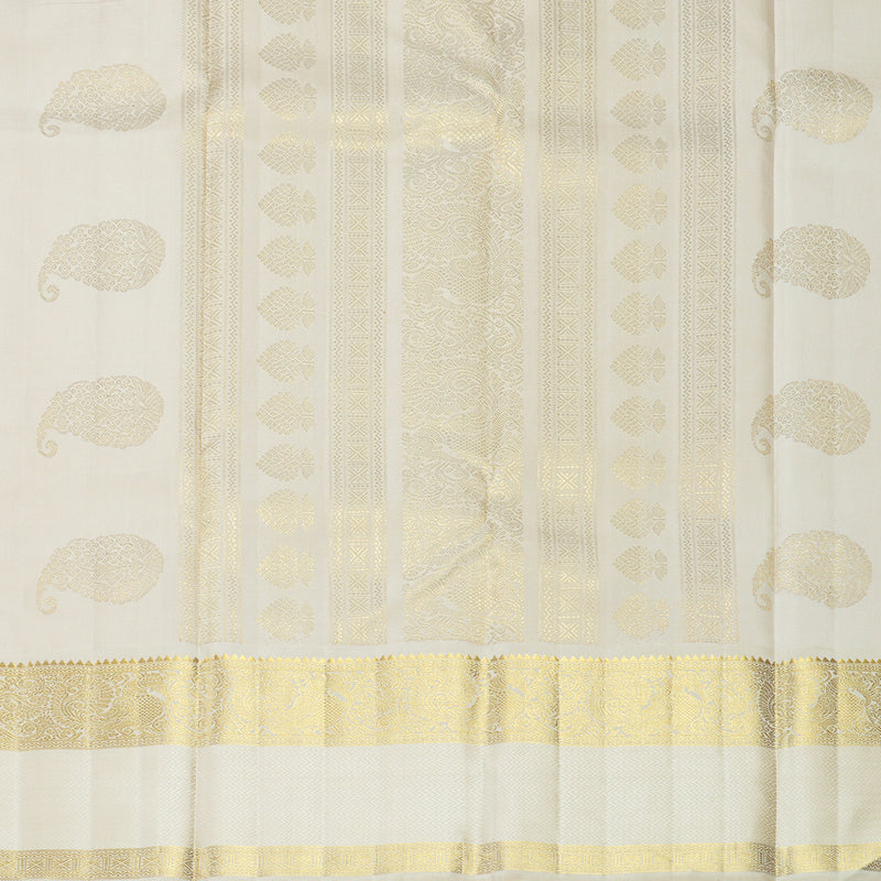 Hayagrivas Handloom Red Kanjivaram Silk Saree with Half-White Border KBF818H12-1