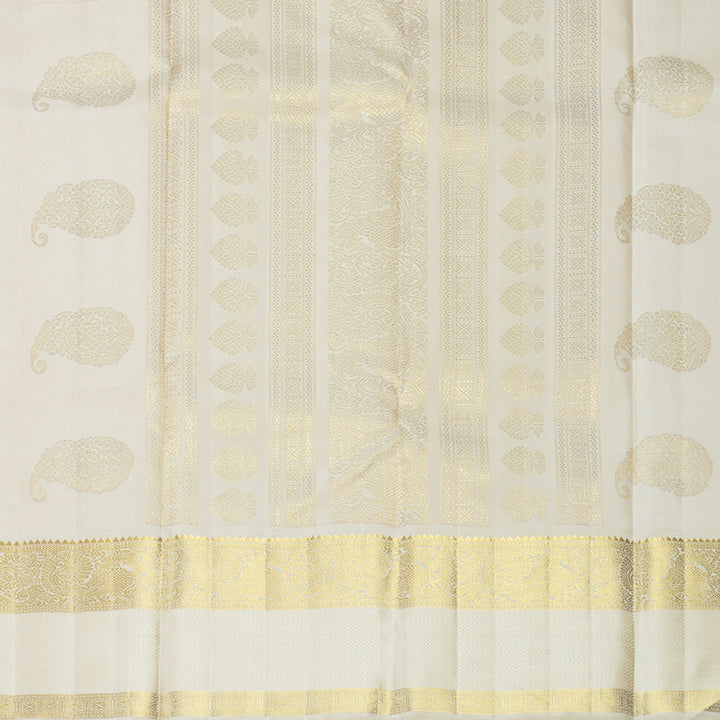 Hayagrivas Handloom Red Kanjivaram Silk Saree with Half-White Border KBF818H12-1