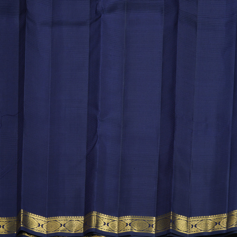Hayagrivas Handloom Grey Kanjivaram Silk Saree with Navy Blue Border KBF818H2-1