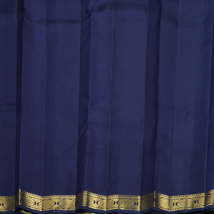 Hayagrivas Handloom Grey Kanjivaram Silk Saree with Navy Blue Border KBF818H2-1