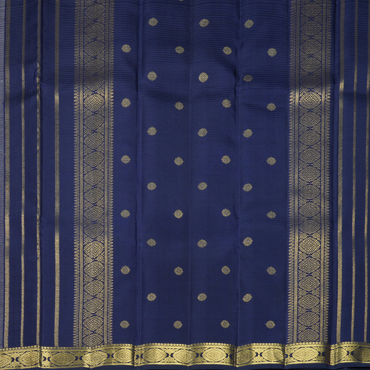 Hayagrivas Handloom Grey Kanjivaram Silk Saree with Navy Blue Border KBF818H2-1