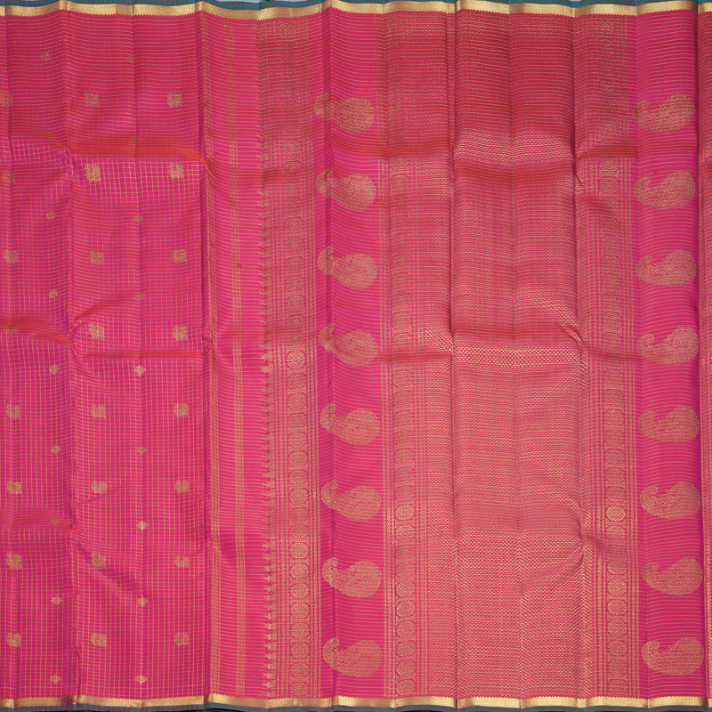 Hayagrivas Handloom Rani Pink Kanjivaram Silk Saree KBF819H6-1