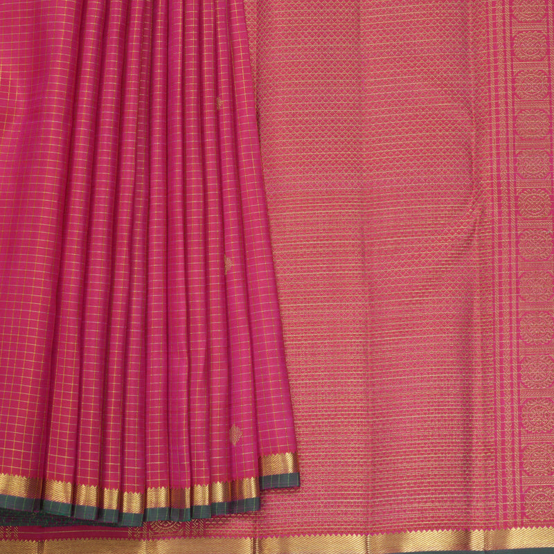 Hayagrivas Handloom Rani Pink Kanjivaram Silk Saree KBF819H6-1