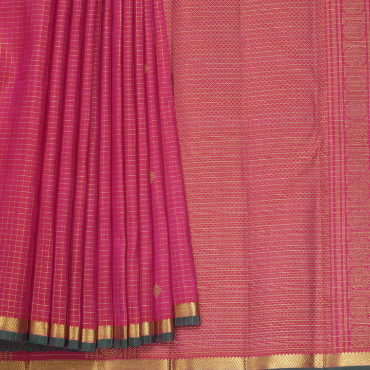 Hayagrivas Handloom Rani Pink Kanjivaram Silk Saree KBF819H6-1