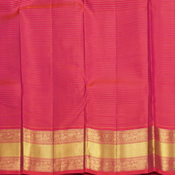Hayagrivas Handloom Orangish-Pink Kanjivaram Silk Saree KBF819H9-1