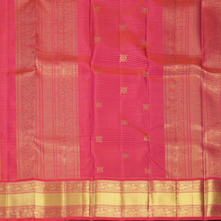 Hayagrivas Handloom Orangish-Pink Kanjivaram Silk Saree KBF819H9-1