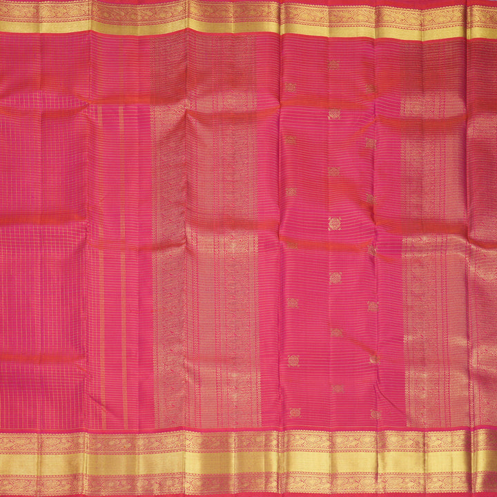 Hayagrivas Handloom Orangish-Pink Kanjivaram Silk Saree KBF819H9-1