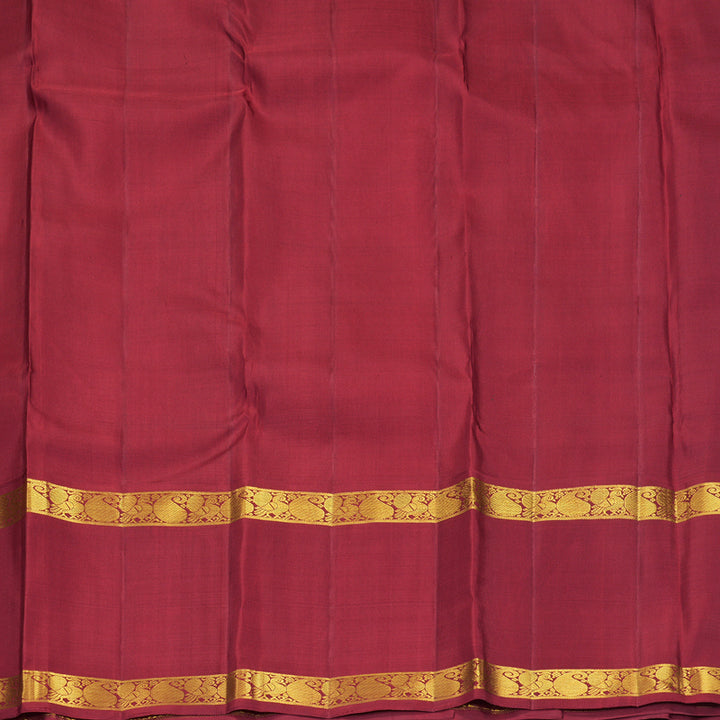 Hayagrivas Handloom Half-White Kanjivaram Silk Saree with Ganga Jamuna Border KBF820H2-1