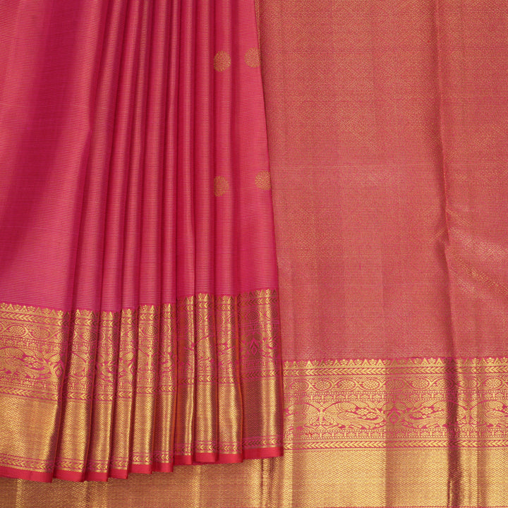 Hayagrivas Handloom Rani Pink Kanjivaram Silk Saree KBF820H6-1
