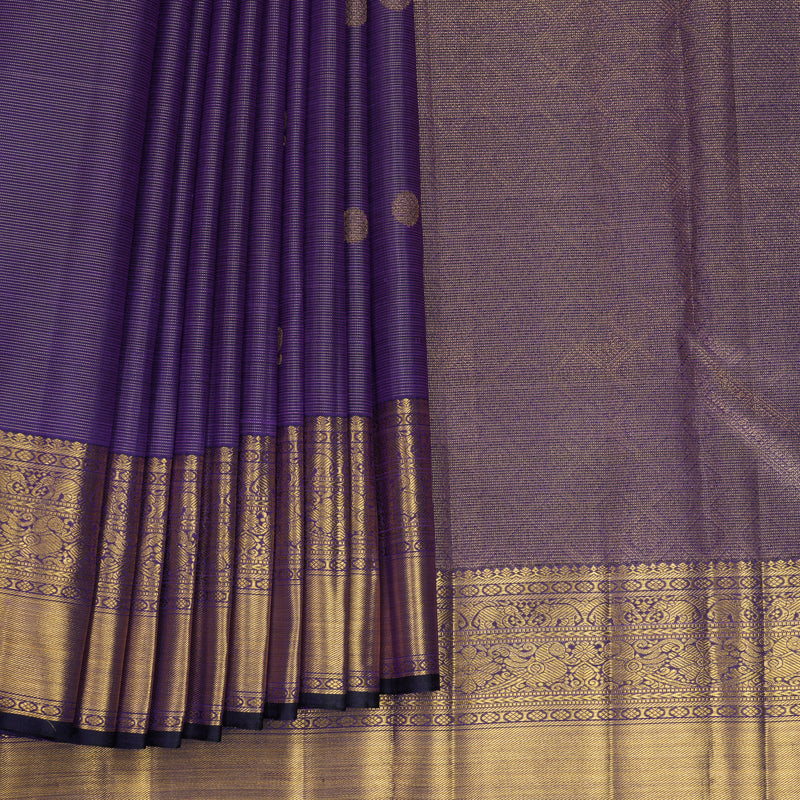 Hayagrivas Handloom Purple Kanjivaram Silk Saree KBF820H6-2